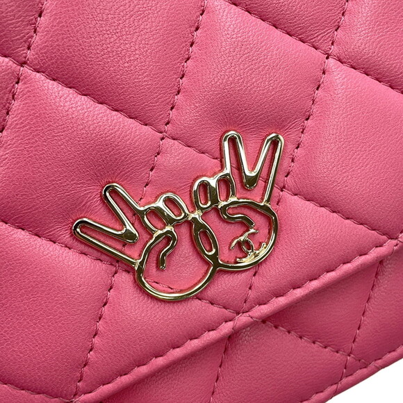 CHANEL Authentic Pink Lambskin Leather Logo Wallet - Picture 13 of 16